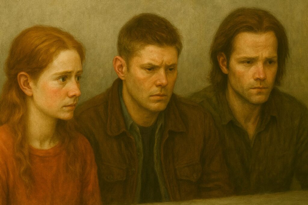 Analina, Dean, and Sam sitting